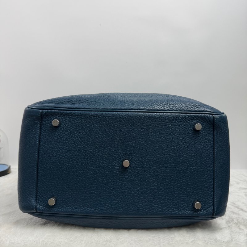 Hermes愛馬仕 Lindy30 手提肩背包 鴨子藍銀扣-4