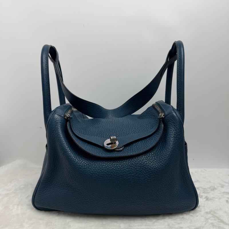 Hermes愛馬仕 Lindy30 手提肩背包 鴨子藍銀扣-5