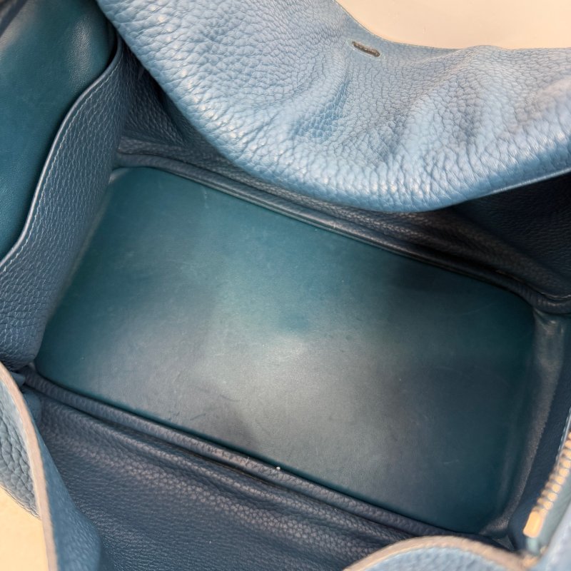 Hermes愛馬仕 Lindy30 手提肩背包 鴨子藍銀扣-8