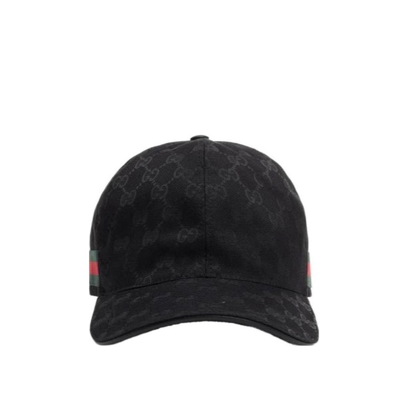 Gucci 男士 黑色飾條紋織帶GG帆布棒球帽S M L XL碼-5
