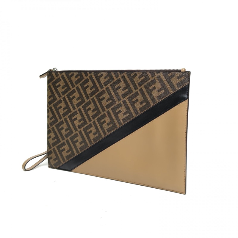 FENDI 拼色牛皮手包-1