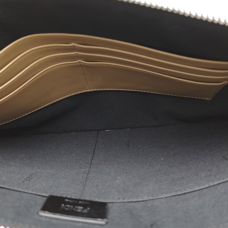 FENDI 拼色牛皮手包-4