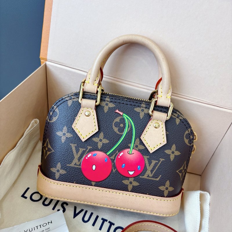 芯片款 路易威登/Louis Vuitton 村上隆聯名限量櫻桃Nano Alma貝殼包-1