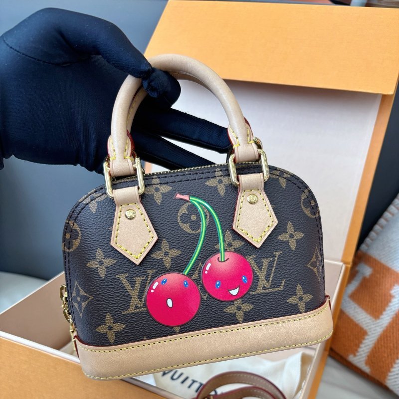 芯片款 路易威登/Louis Vuitton 村上隆聯名限量櫻桃Nano Alma貝殼包-5