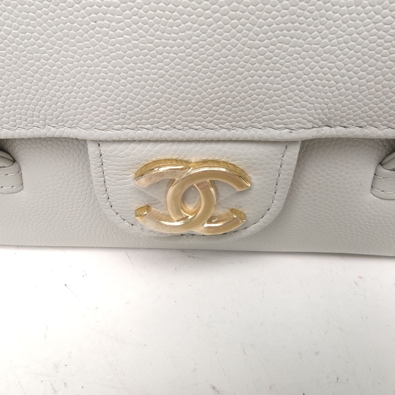 CHANEL 26P長手柄cocomini單肩包淺綠色荔枝牛皮金扣-4