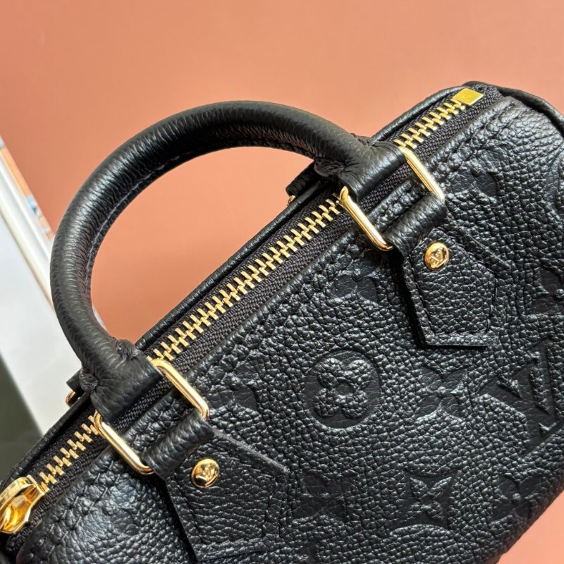 ::LOUIS VUITTON:: M82450 Nano Speedy Monogram Empreinte 黑色壓紋皮革手提斜背包-9