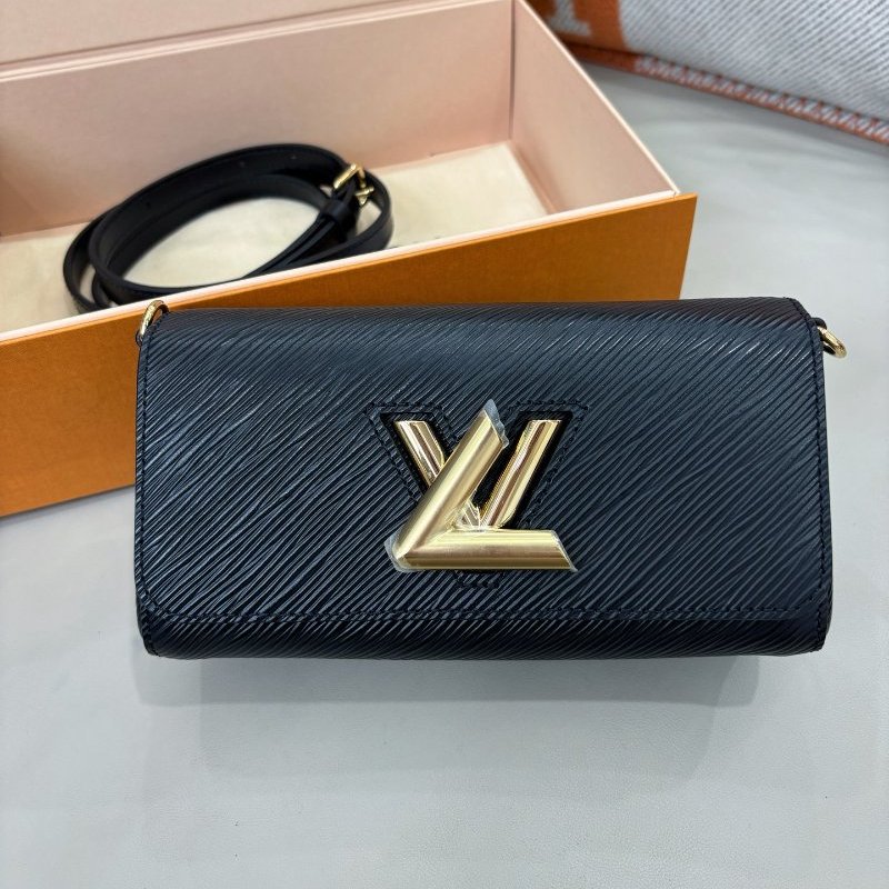 近新品 路易威登/Louis Vuitton 新款橫版Twist West P ochette黑金水波紋 芯片款-5