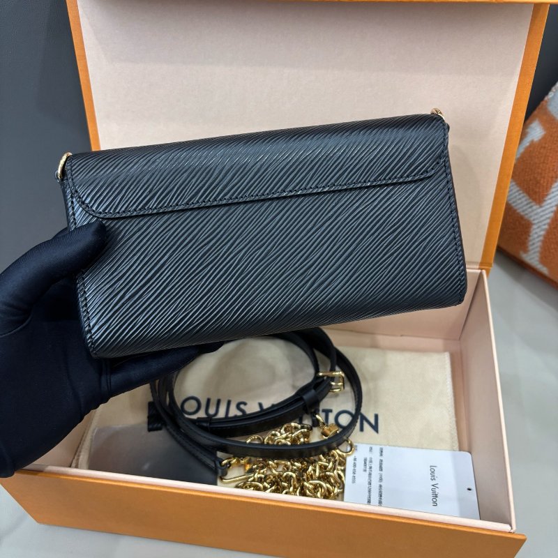 近新品 路易威登/Louis Vuitton 新款橫版Twist West P ochette黑金水波紋 芯片款-6