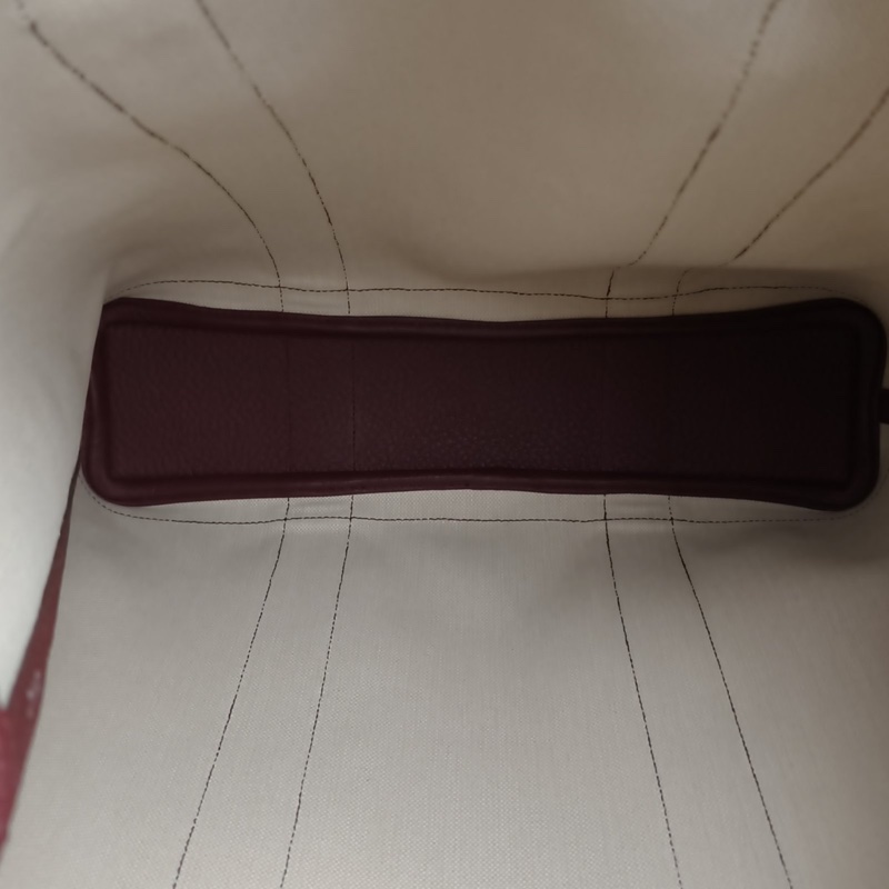 HERMES 冰川白拼波爾多紅帆布Y刻銀扣Gardenfile豎版花園包p222222-5