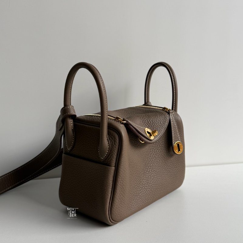 99新🆕 Hermès 愛馬仕 Mini Lindy 大象灰金釦一代-1