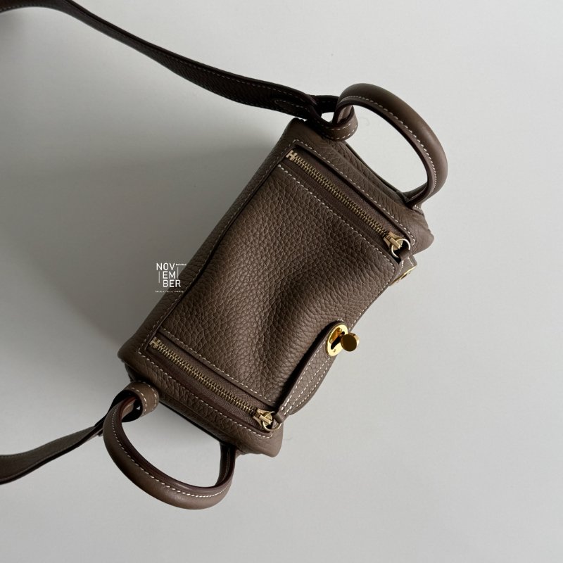 99新🆕 Hermès 愛馬仕 Mini Lindy 大象灰金釦一代-2