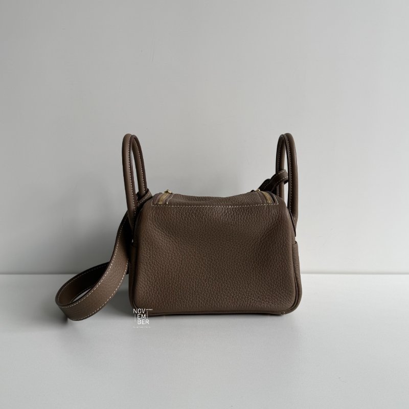 99新🆕 Hermès 愛馬仕 Mini Lindy 大象灰金釦一代-5