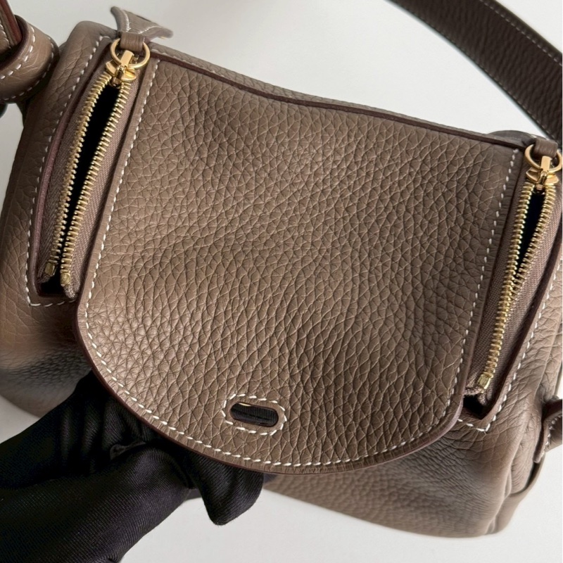 99新🆕 Hermès 愛馬仕 Mini Lindy 大象灰金釦一代-7