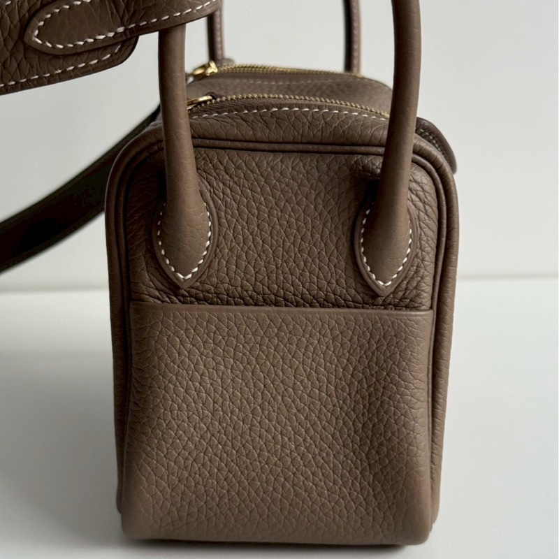 99新🆕 Hermès 愛馬仕 Mini Lindy 大象灰金釦一代-8