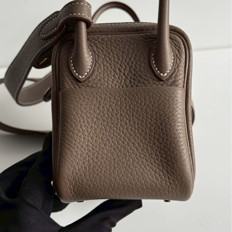 99新🆕 Hermès 愛馬仕 Mini Lindy 大象灰金釦一代-9