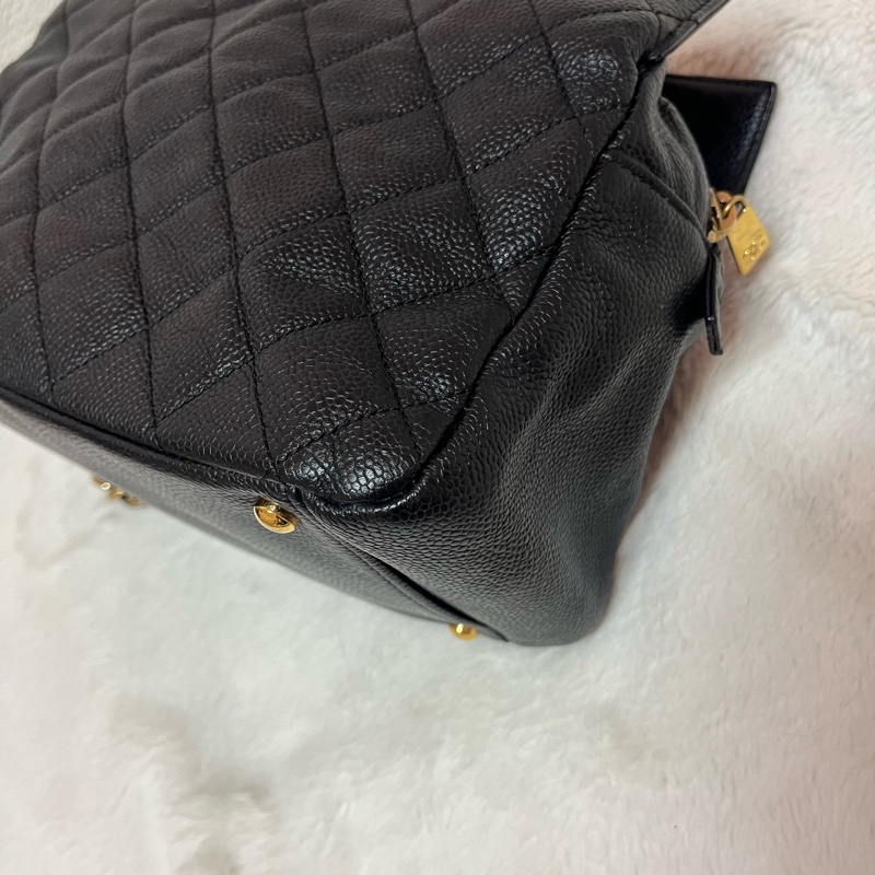 Chanel 黑金荔枝牛皮單肩鏈條手提包/肩背包-8