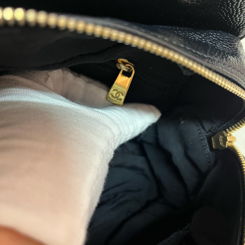 Chanel 黑金荔枝牛皮單肩鏈條手提包/肩背包-19