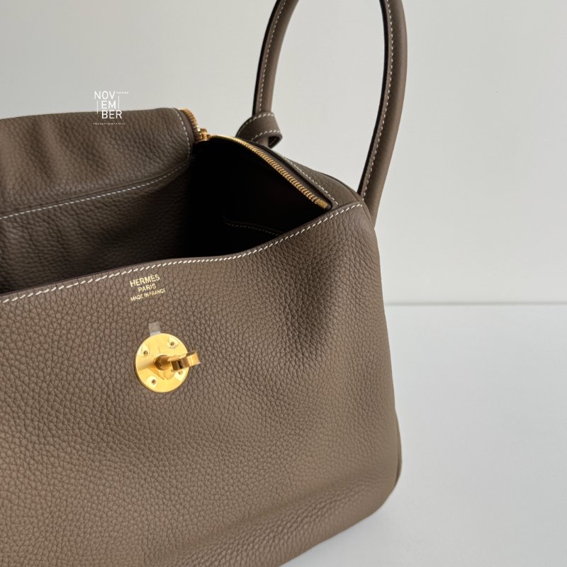 99新🆕 Hermès 愛馬仕 Lindy 30 大象灰金釦-3