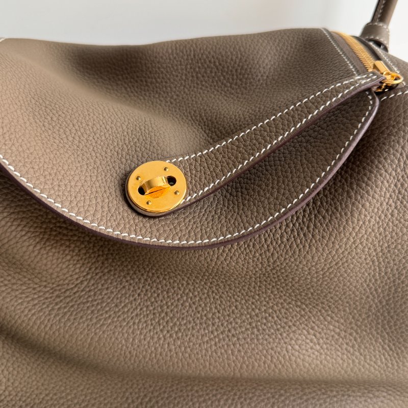 99新🆕 Hermès 愛馬仕 Lindy 30 大象灰金釦-6