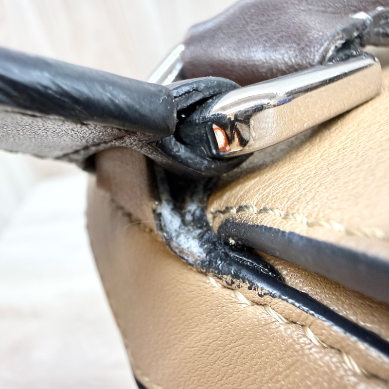 LOEWE卡其拼牛皮PUZZLE中號手提側背包-16