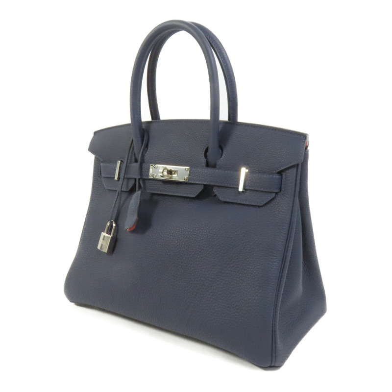 HERMES Togo皮革Birkin 30手挽袋Blue-2