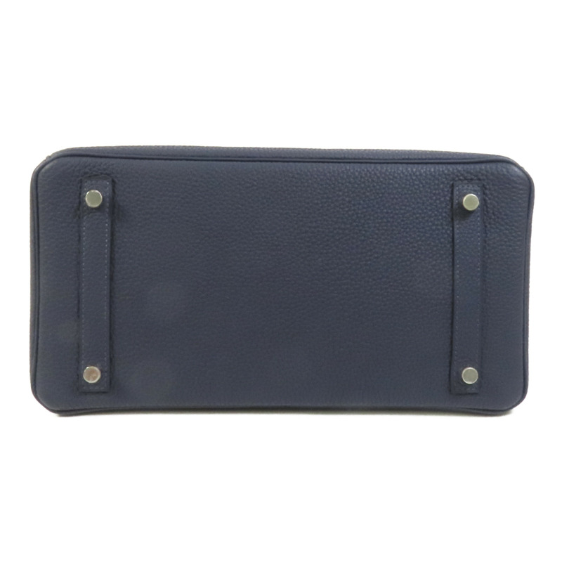 HERMES Togo皮革Birkin 30手挽袋Blue-3