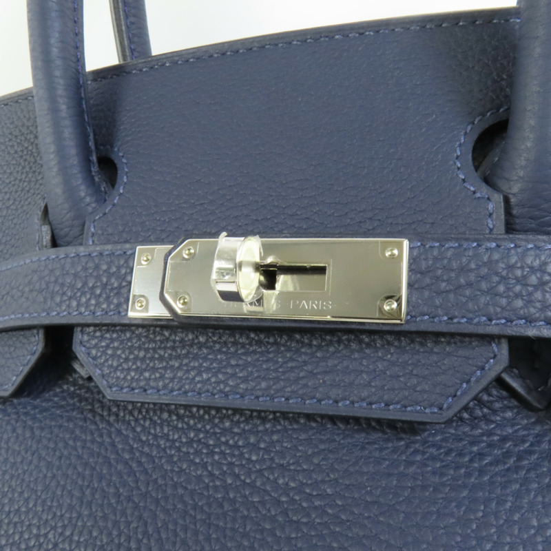 HERMES Togo皮革Birkin 30手挽袋Blue-6