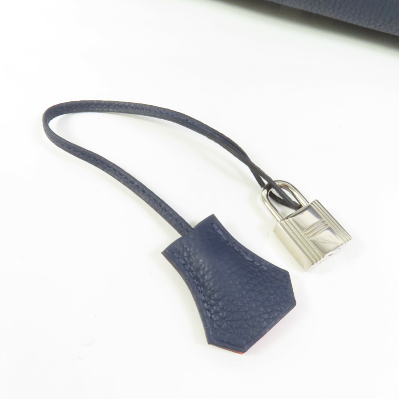 HERMES Togo皮革Birkin 30手挽袋Blue-7