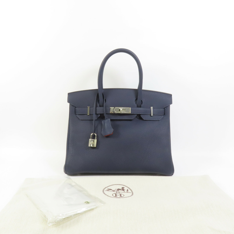 HERMES Togo皮革Birkin 30手挽袋Blue-10