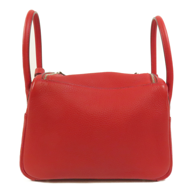 HERMES Togo皮革Lindy 26手挽肩背兩用袋Rouge Casaque-1