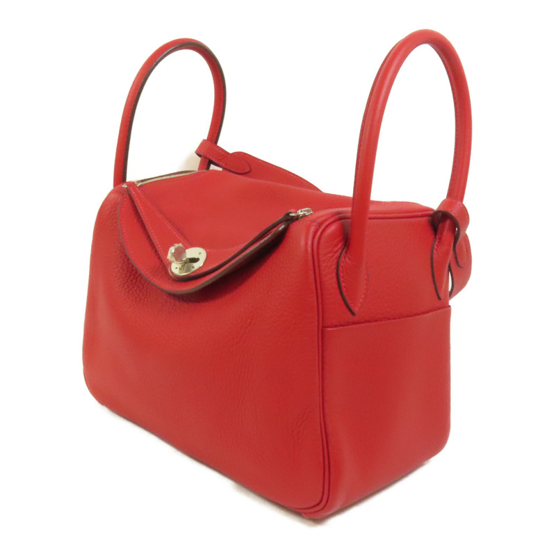 HERMES Togo皮革Lindy 26手挽肩背兩用袋Rouge Casaque-2