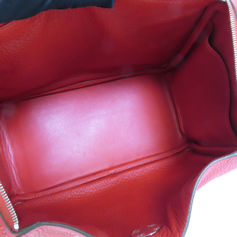 HERMES Togo皮革Lindy 26手挽肩背兩用袋Rouge Casaque-4