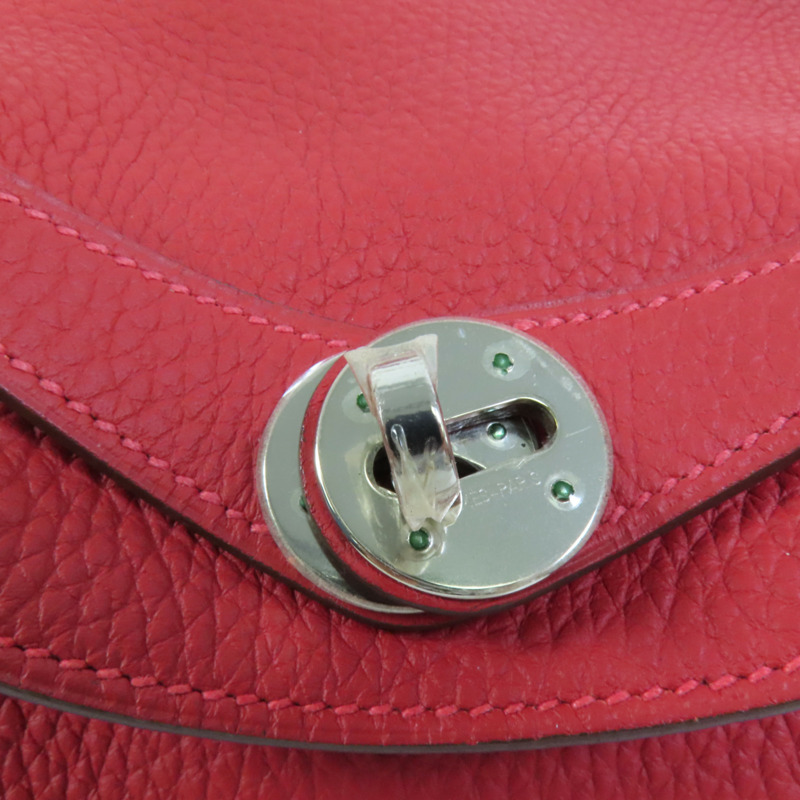 HERMES Togo皮革Lindy 26手挽肩背兩用袋Rouge Casaque-6