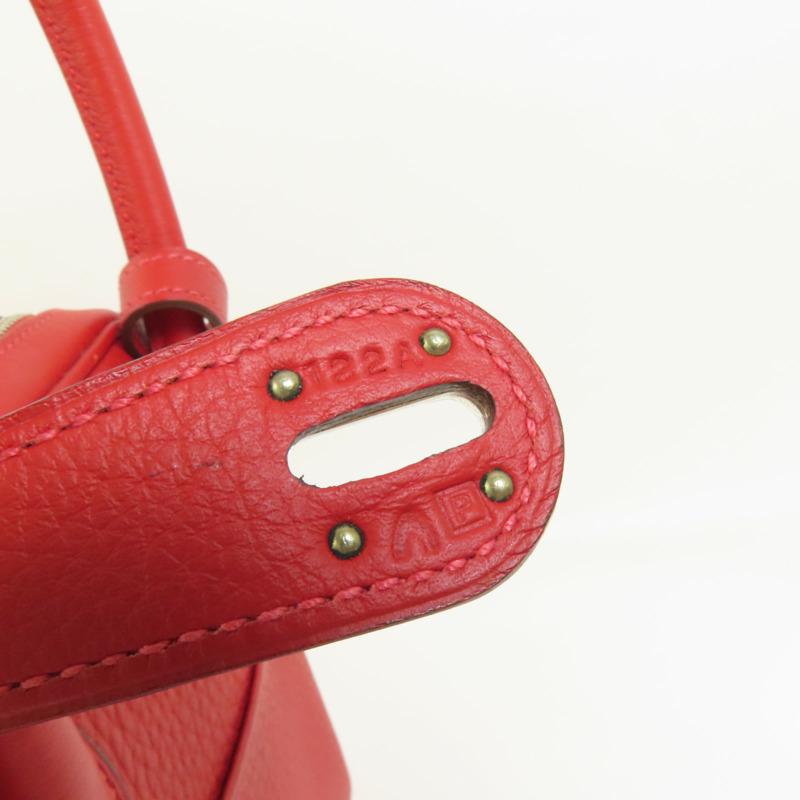 HERMES Togo皮革Lindy 26手挽肩背兩用袋Rouge Casaque-7