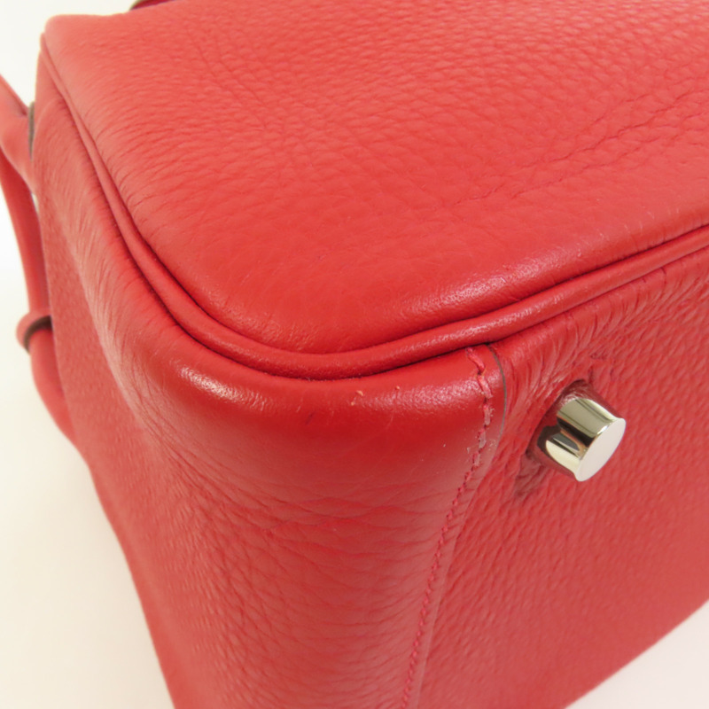 HERMES Togo皮革Lindy 26手挽肩背兩用袋Rouge Casaque-11