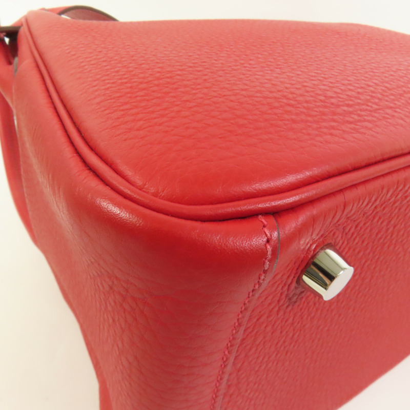 HERMES Togo皮革Lindy 26手挽肩背兩用袋Rouge Casaque-13