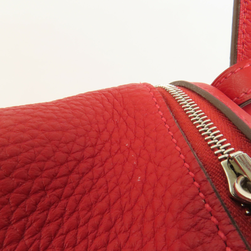 HERMES Togo皮革Lindy 26手挽肩背兩用袋Rouge Casaque-15