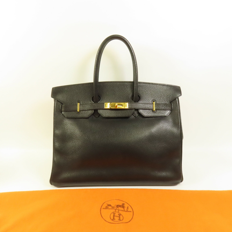 HERMES Togo皮革Birkin 35手挽袋Noir-9