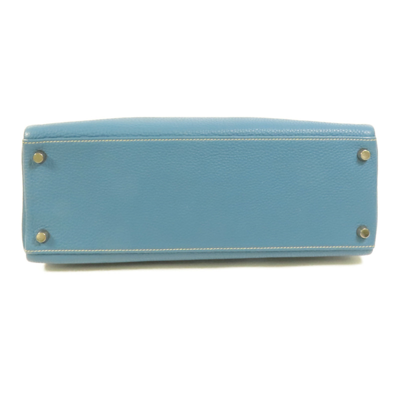 HERMES Togo皮革Kelly 32手挽肩背兩用袋Bleu Jean-3