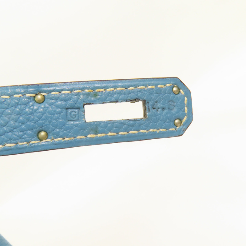 HERMES Togo皮革Kelly 32手挽肩背兩用袋Bleu Jean-11