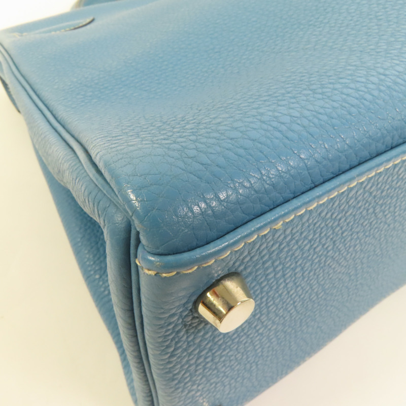 HERMES Togo皮革Kelly 32手挽肩背兩用袋Bleu Jean-16