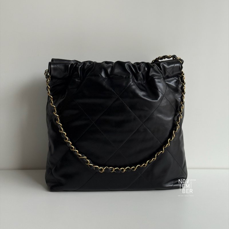 99新🆕 Chanel 香奈兒 22 Bag 小號 黑色金釦 (白字logo)-5