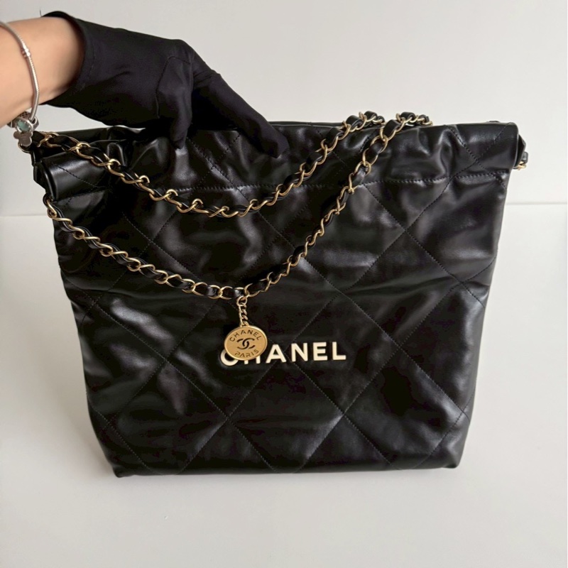 99新🆕 Chanel 香奈兒 22 Bag 小號 黑色金釦 (白字logo)-6