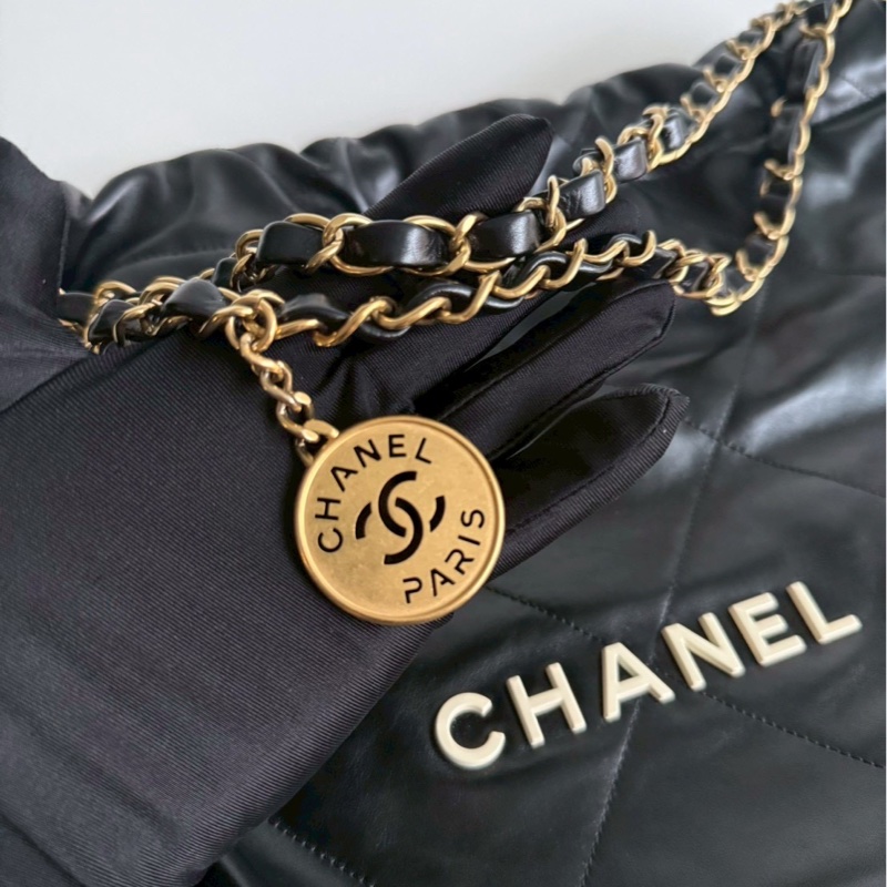 99新🆕 Chanel 香奈兒 22 Bag 小號 黑色金釦 (白字logo)-7