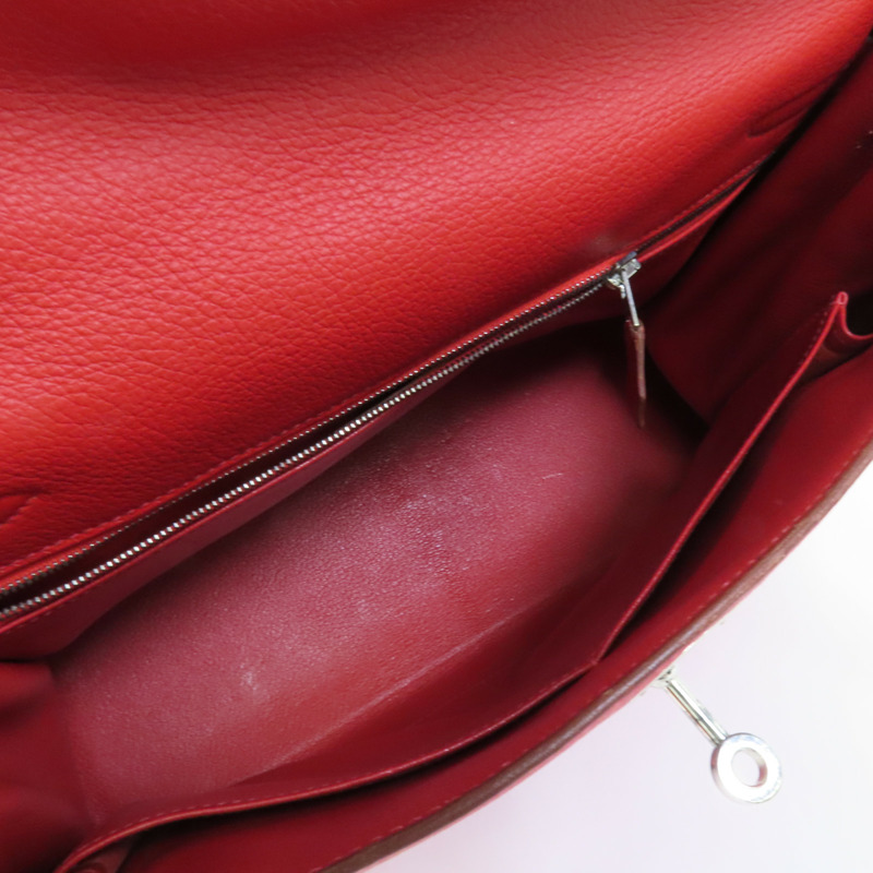 HERMES Togo皮革Kelly 32手挽肩背兩用袋Rouge de Coeur-4