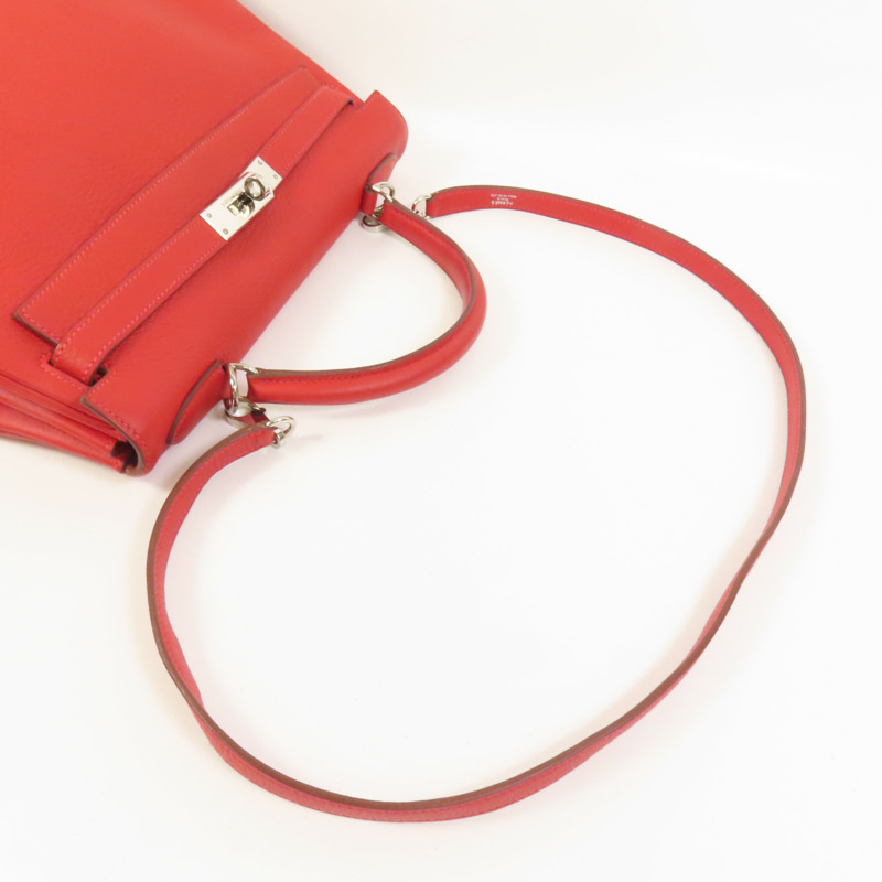 HERMES Togo皮革Kelly 32手挽肩背兩用袋Rouge de Coeur-5