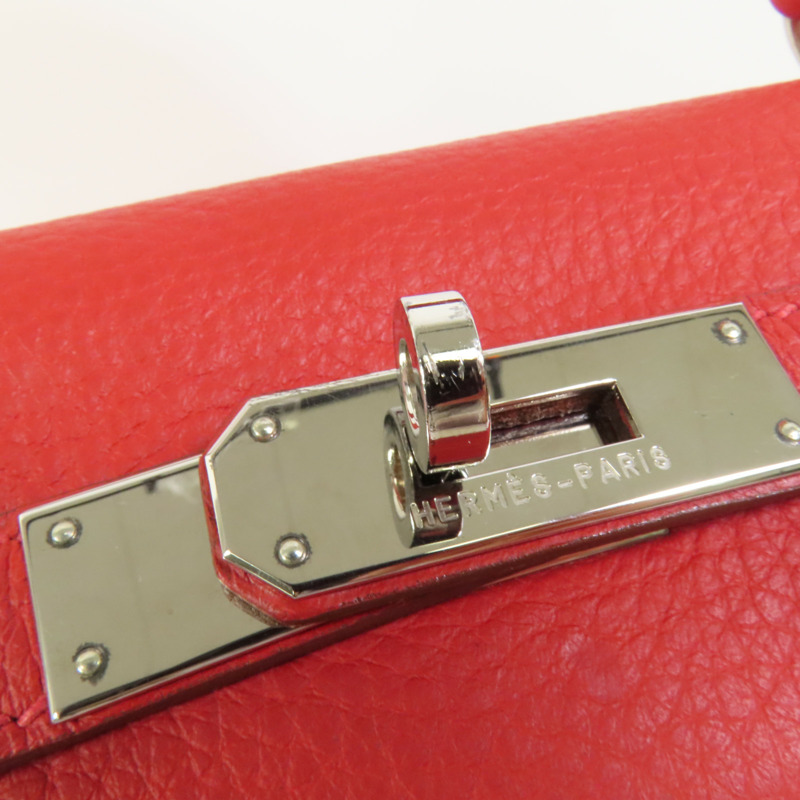 HERMES Togo皮革Kelly 32手挽肩背兩用袋Rouge de Coeur-9