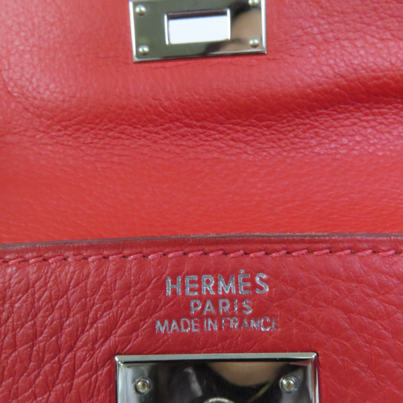 HERMES Togo皮革Kelly 32手挽肩背兩用袋Rouge de Coeur-11