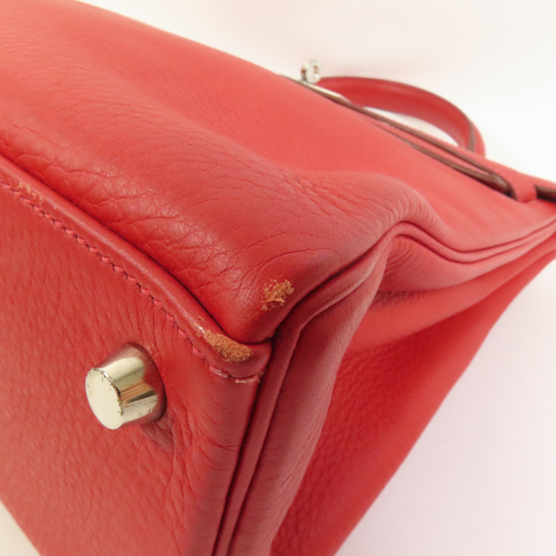 HERMES Togo皮革Kelly 32手挽肩背兩用袋Rouge de Coeur-13