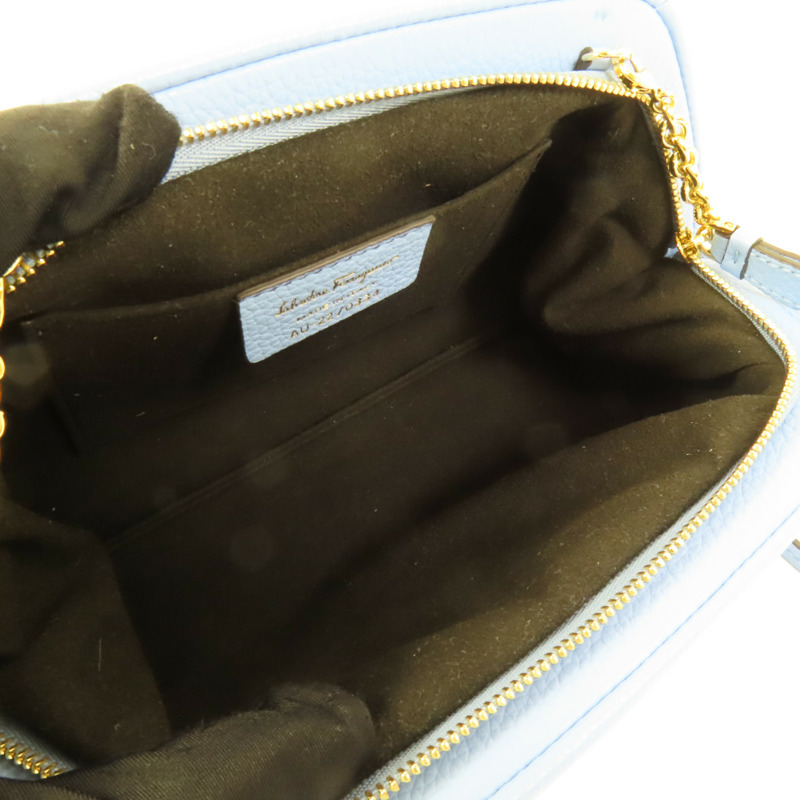 Salvatore Ferragamo 牛皮皮革Chain Shoulder肩背袋-4